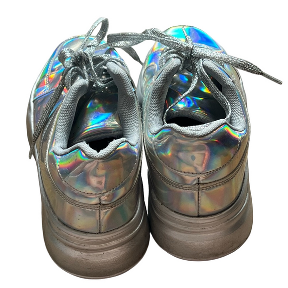 Holographic Silver Women’s Sneakers - Picture 3 of 6
